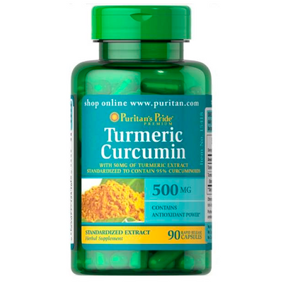 Куркумін Puritan's Pride Turmeric 500 mg, 90 капс. 124209 фото