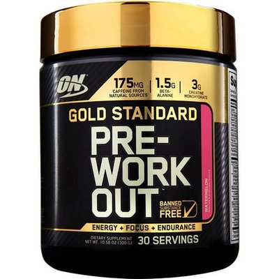 Передтрен Optimum Nutrition (USA) Gold Pre-Workout, 300 г. (Полуниця - лайм) 00269 фото