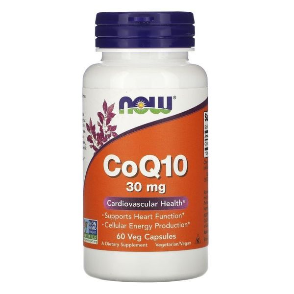 Коензим NOW Q10 30 mg, 60 веган капс. 123917 фото