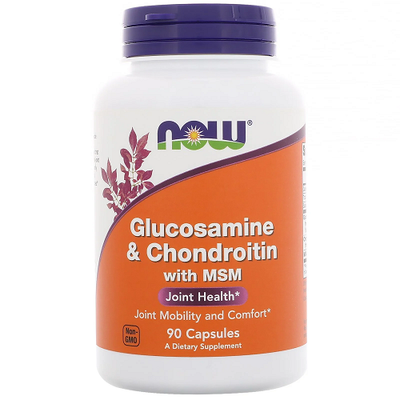 Добавка для суглобів NOW Glucosamine Chondroitin MSM, 90 таб. 122734 фото