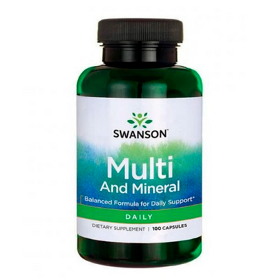 Вітаміни для чоловіків Swanson Multi and Mineral Daily, 100 капс. 124127 фото