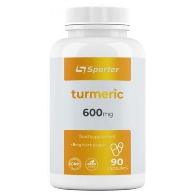 Куркумін Sporter Organic Turmeric 600mg with Black Pepper, 90 капс. 123479 фото