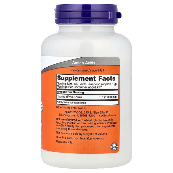 Добавка Таурин NOW Taurine Powder 227 г. 12429527 фото