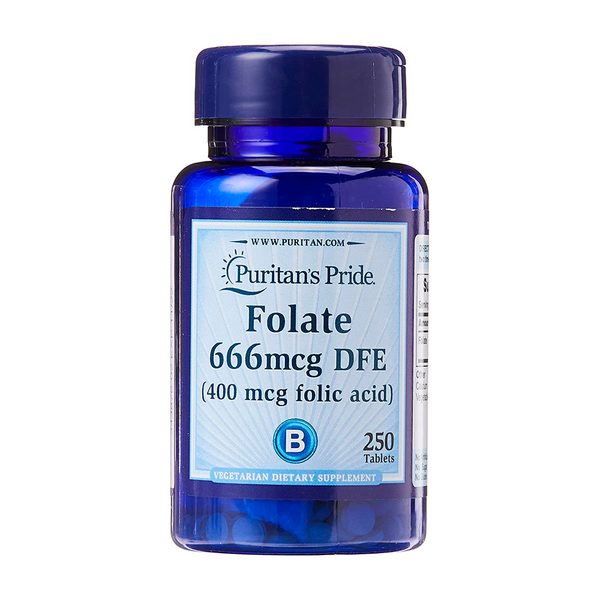 Фолиевая кислота Puritan's Pride Folate 666 мкг DFE (Folic Acid 400 мкг), 250 таб. 124569 фото