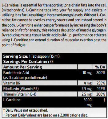 Карнітин Kevin Levrone Gold L-Carnitine 3000 mg, 500 мл. 124013 фото