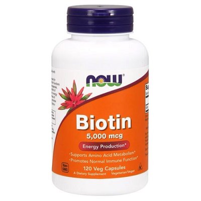 Вітамін В NOW Biotin 5000, 120 капс. 122517 фото