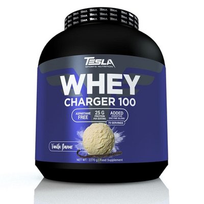 Протеїн сироватковий Tesla Whey Charger 100, 2270 г. (Малиновий йогурт) 04301 фото