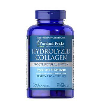 Коллаген Puritan`s Pride Hydrolyzed Collagen pro, 180 капс. 121634 фото