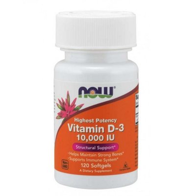 Вітамін Д NOW Vitamin D3 10000, 120 софтгель 122408 фото