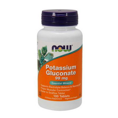 Калій NOW Potasium Gluconate 99 mg, 100 табл. 123918 фото