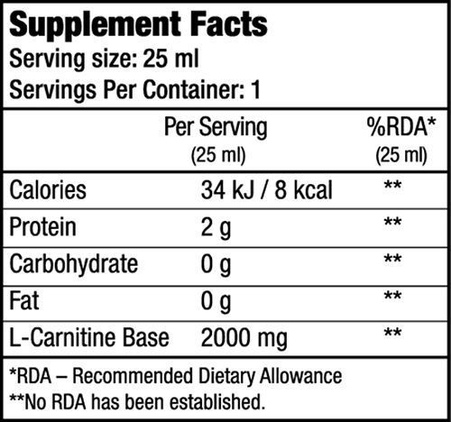 Карнітин BiotechUSA L-Carnitine ampule 2000, 25 мл. 02558 фото