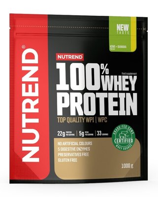 Протеїн сироватковий Nutrend 100% Whey Protein, 1000 г. (Ківі - банан) 03099 фото
