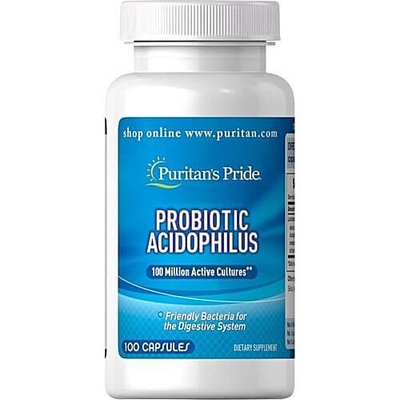 Ензими Puritan`s Pride Probiotic Acidophilus, 100 капс. 121793 фото
