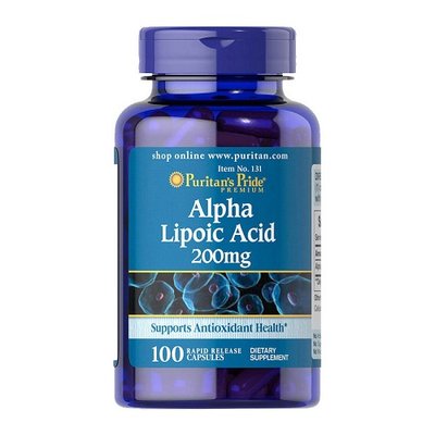 Альфа-ліпоєва кислота Puritan's Pride Alpha Lipoic Acid 200 mg, 100 капс. 122335 фото