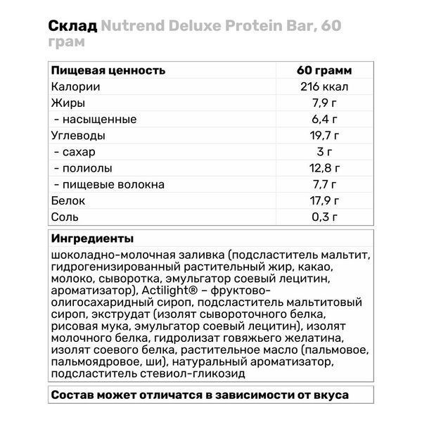 Протеїновий батончик Nutrend Deluxe protein bar, 60 г. 02394 фото
