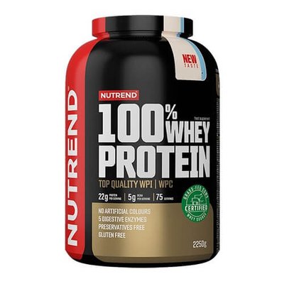 Протеїн сироватковий Nutrend 100% Whey Protein, 2250 г. (Малина) 03084 фото