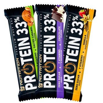 Протеїнові батончики GO ON Protein Bar 33%, 50 г. х 25 шт (блок) 124550 фото