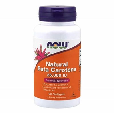 Вітамін А NOW Beta Carotene, 90 капс. 121772 фото