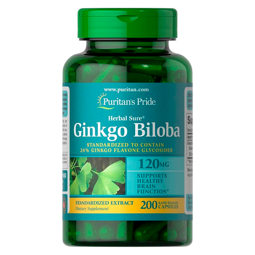 Гинкго билоба Puritan's Pride Ginkgo Biloba 120 mg, 200 капс. 124008 фото