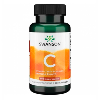 Вітамін С Swanson Vitamin C with Rose Hips 500 mg, 100 капс. 124003 фото
