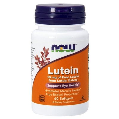 Добавка NOW Lutein 10 mg, 60 капс. 122578 фото