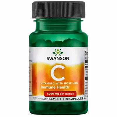 Витамин С Swanson Vitamin C Rose Hips 1000mg, 30 капс. 123418 фото