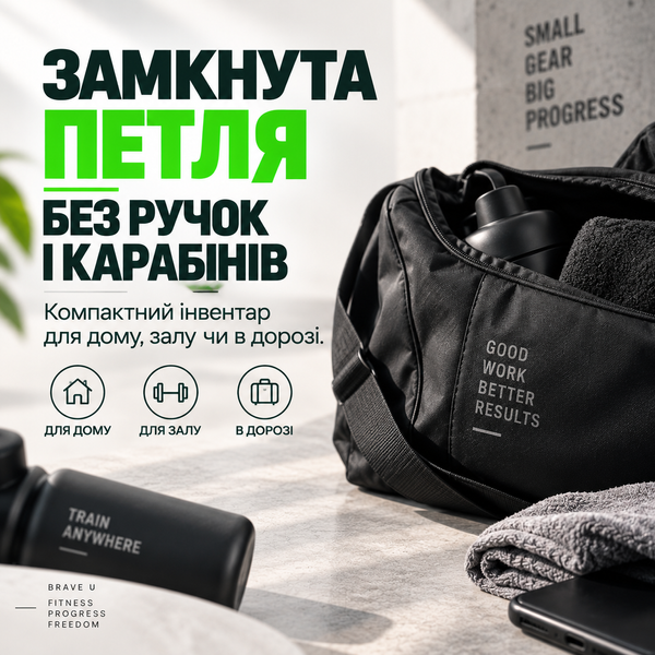 Резина Brave U петля для фитнеса черная (30-40 кг 24 мм) 12429378 фото