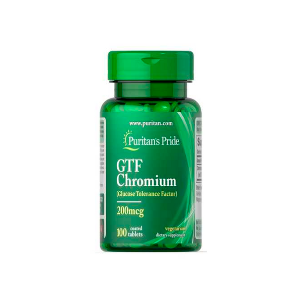 Хром Puritans Pride GTF Chromium 200 mcg, 100 таб. 124570 фото