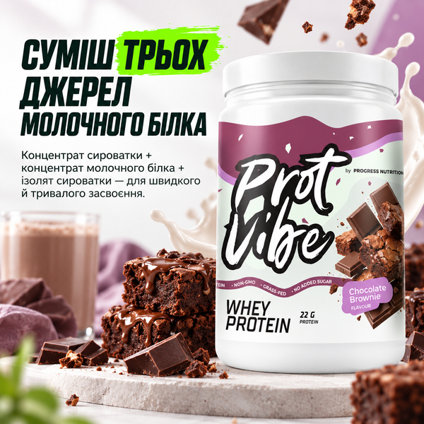 Сироватковий протеїн Progress Nutrition Whey Protein 900 г. (Полуничний чізкейк) 12429721  фото