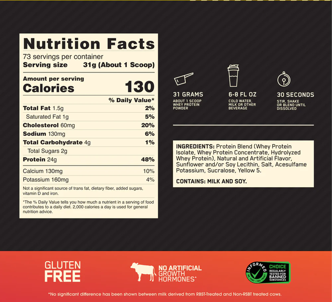 Протеин сывороточный Optimum Nutrition (USA) 100% Whey Gold Standard, 2270 г. 00134 фото