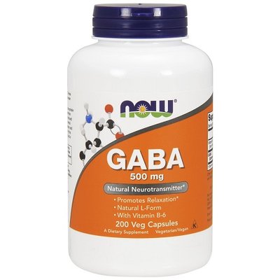 Добавка NOW GABA 500 mg, 200 капс. 122577 фото