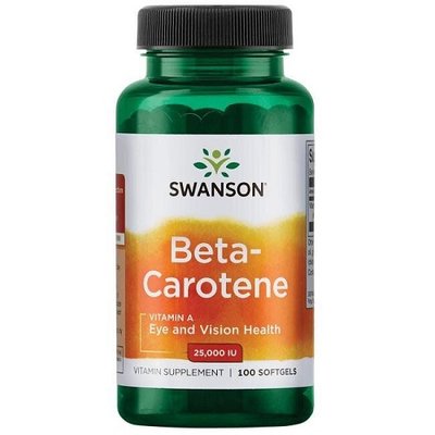 Витамин А Swanson Beta-Carotene 25.000IU (7.500mcg), 100 софтгель. 122672 фото