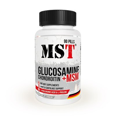 Добавка для суглобів MST Chondroitine - Glucosamine - MSM + HA, 90 капс. 123119 фото
