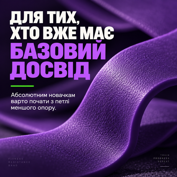 Резина Brave U петля для фітнесу фіолетова (40-55 кг 28 мм) 12429379 фото