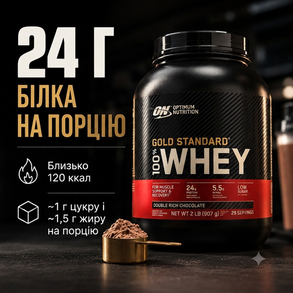 Протеїн сироватковий Optimum Nutrition (USA) 100% Whey Gold Standard, 908 г. 100257 фото
