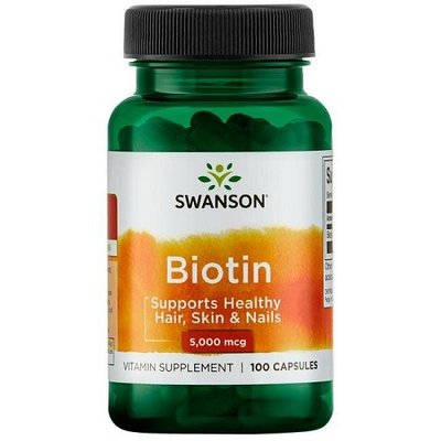 Витамин В Swanson Biotin 5000mcg, 100 капс. 122673 фото