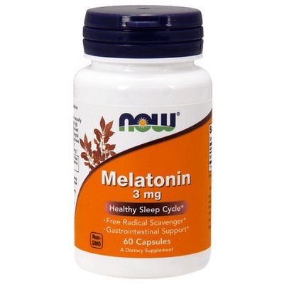 NOW Melatonin 3 mg, 60 капс. 121774 фото