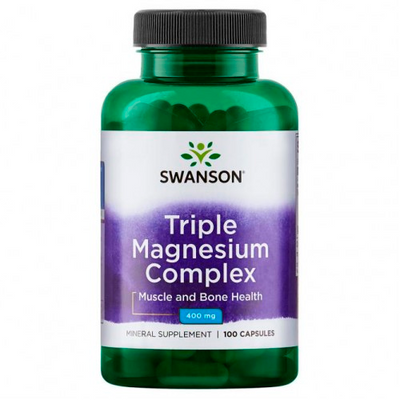 Swanson Triple Magnesium Complex 400mg, 100 капс. 124123 фото