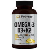 Омега Sporter Omega 3 + D3+K2, 100 капс. 12429703 фото