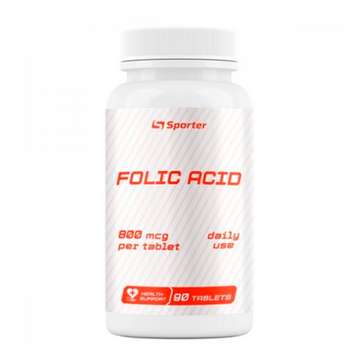 Фолієва кислота Sporter Folic Acid 800 mcg, 90 таб. 124277 фото