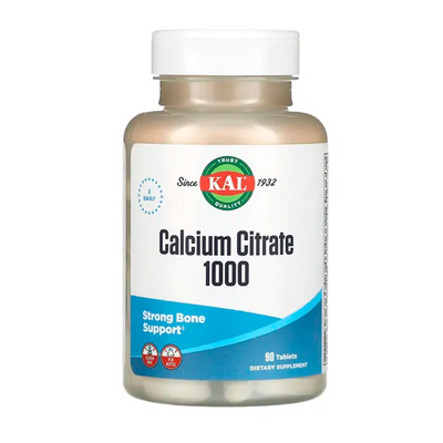 Кальций KAL Calcium Citrate 1000 mg, 90 табл. 124365 фото