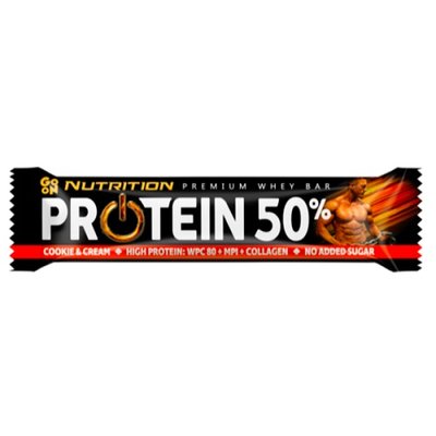 Протеїновий батончик GO ON Protein Bar, 50%, 40 г. (Печиво-крем) 04678 фото