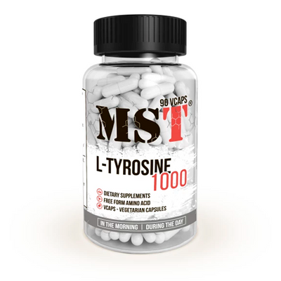Тирозин MST L-Tyrosine 1000, 90 капс. 124153 фото
