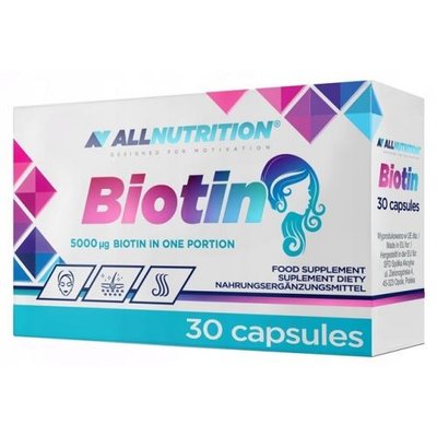 Витамин В All Nutrition Biotin 5 mg, 30 капс. 122530 фото