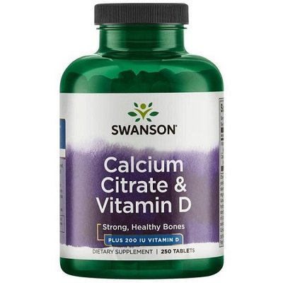 Кальцій Swanson Calcium Citrate Vitamin D, 250 таб. 122676 фото