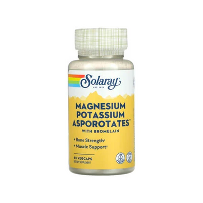 Кальцій Solaray Magnesium & Potassium Asporotates, 60 каплет 124519 фото
