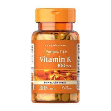 Вітамін К Puritan's Pride Vitamin K 100mg, 100 таб. 122464 фото