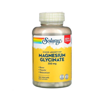 Магній Solaray Magnesium Glycinate 350 mg, 120 каплет 124641 фото