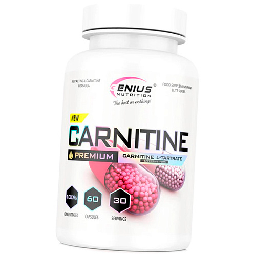 Карнітин Genius Nutrition Carnitine Tartrate, 60 капс. 123911 фото
