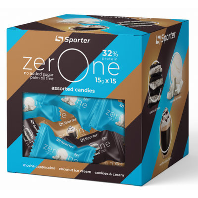 Протеиновый батончик Sporter коробка протеїнових цукерок Zero One Mix, 225 г. 123199 фото
